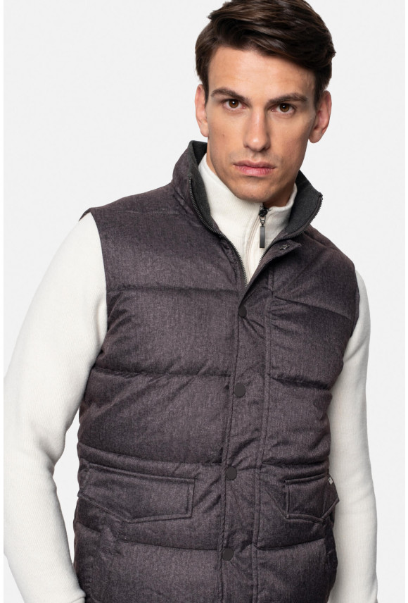 KAMIZELKA CASERTA SLIM FIT BRĄZOWA JEDNORZĘDOWA