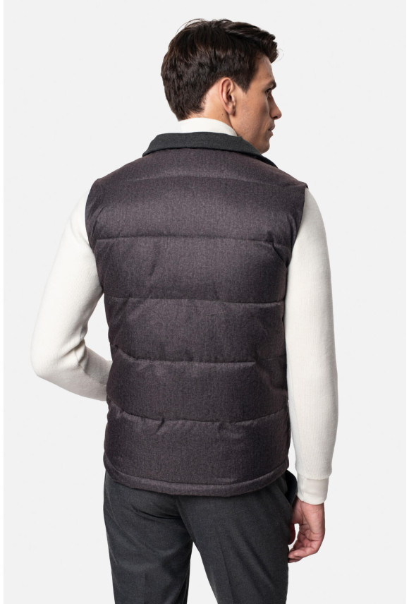 KAMIZELKA CASERTA SLIM FIT BRĄZOWA JEDNORZĘDOWA