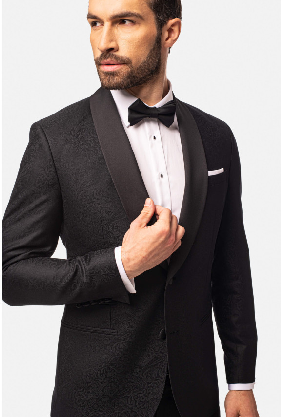 MARYNARKA WINLES CZARNA SLIM FIT JEDNORZĘDOWA Z WEŁNĄ MARYNARKA WINLES CZARNA SLIM FIT JEDNORZĘDOWA Z WEŁNĄ