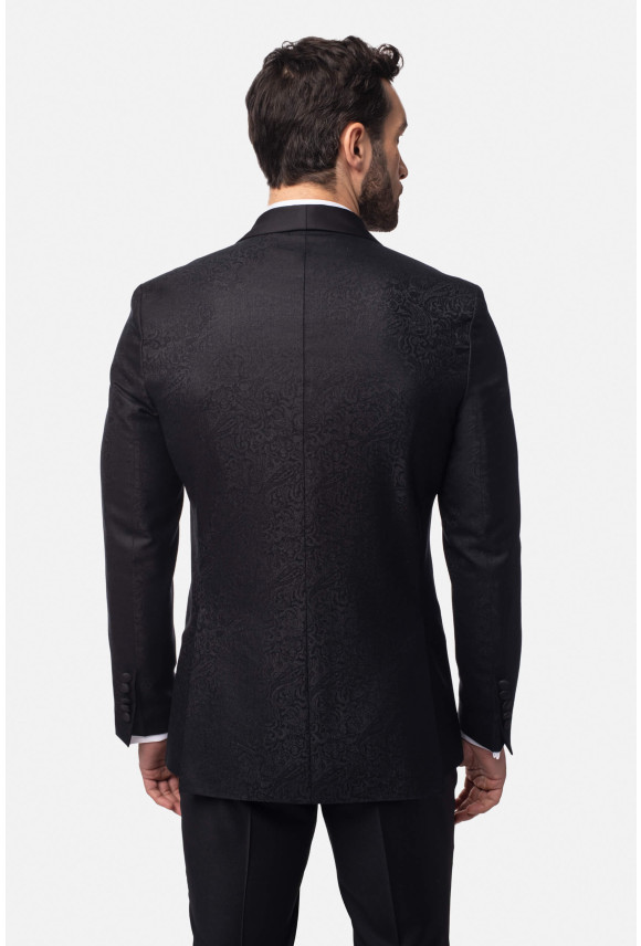 MARYNARKA WINLES CZARNA SLIM FIT JEDNORZĘDOWA Z WEŁNĄ MARYNARKA WINLES CZARNA SLIM FIT JEDNORZĘDOWA Z WEŁNĄ