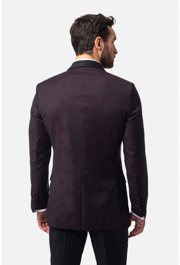 MARYNARKA RESWIN BORDOWA SLIM FIT JEDNORZĘDOWA Z WEŁNY MARYNARKA RESWIN BORDOWA SLIM FIT JEDNORZĘDOWA Z WEŁNY