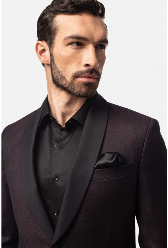 MARYNARKA RESWIN BORDOWA SLIM FIT JEDNORZĘDOWA Z WEŁNY MARYNARKA RESWIN BORDOWA SLIM FIT JEDNORZĘDOWA Z WEŁNY