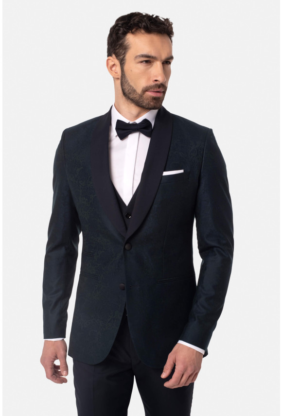 MARYNARKA WINDIGO ZIELONA SLIM FIT JEDNORZĘDOWA Z WEŁNY