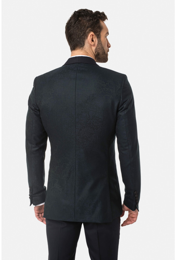 MARYNARKA WINDIGO ZIELONA SLIM FIT JEDNORZĘDOWA Z WEŁNY