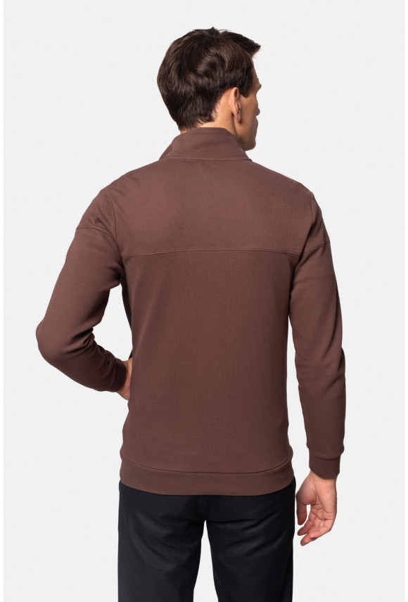 BLUZA DARNEY ROZPINANY BRĄZOWA Z BAWEŁNY