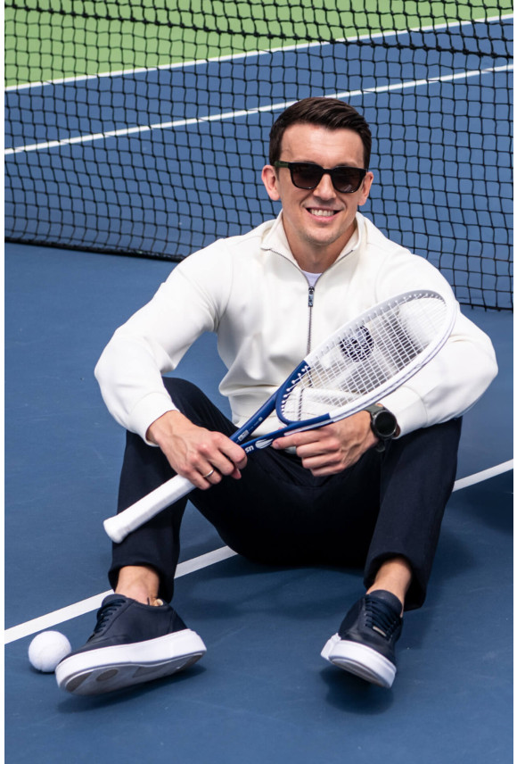 BLUZA TENNIS CLUB 007 ROZPINANY ECRU Z MODALEM