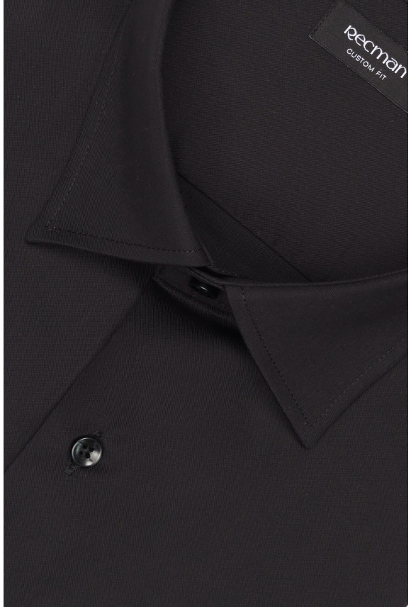 KOSZULA VERSONE 3292E DŁUGI RĘKAW CUSTOM FIT CZARNA Z BAWEŁNY