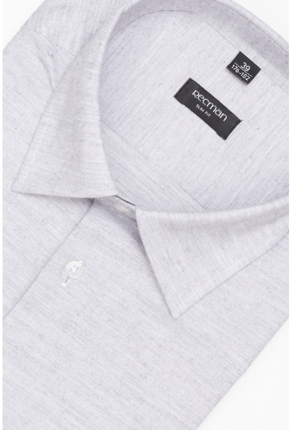 KOSZULA VERSONE 3255D DŁUGI RĘKAW SLIM FIT SZARA Z BAWEŁNY