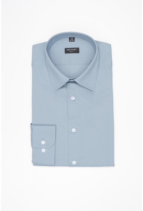 KOSZULA VERSONE 3257D DŁUGI RĘKAW SLIM FIT BŁĘKITNA Z TENCELEM