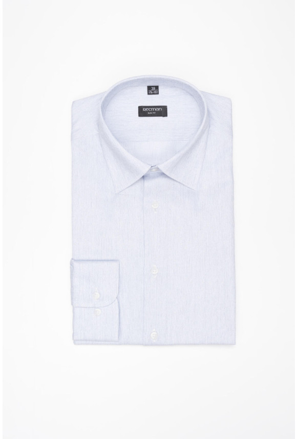 KOSZULA CORSINI 3259D DŁUGI RĘKAW SLIM FIT BIAŁA Z BAWEŁNY