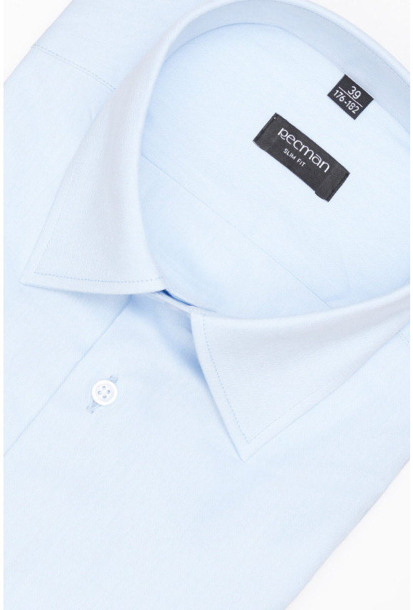 KOSZULA CORSINI 3261D DŁUGI RĘKAW SLIM FIT BŁĘKITNA Z BAWEŁNY