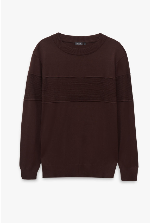 SWETER SOMMERI Z OKRĄGŁYM DEKOLTEM BRĄZOWY