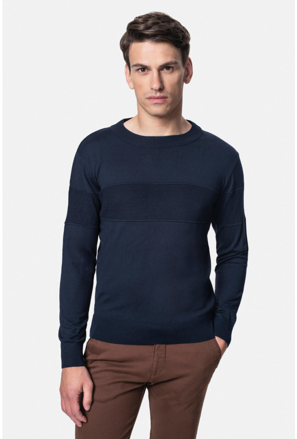 SWETER SOMMERI Z OKRĄGŁYM DEKOLTEM GRANATOWY