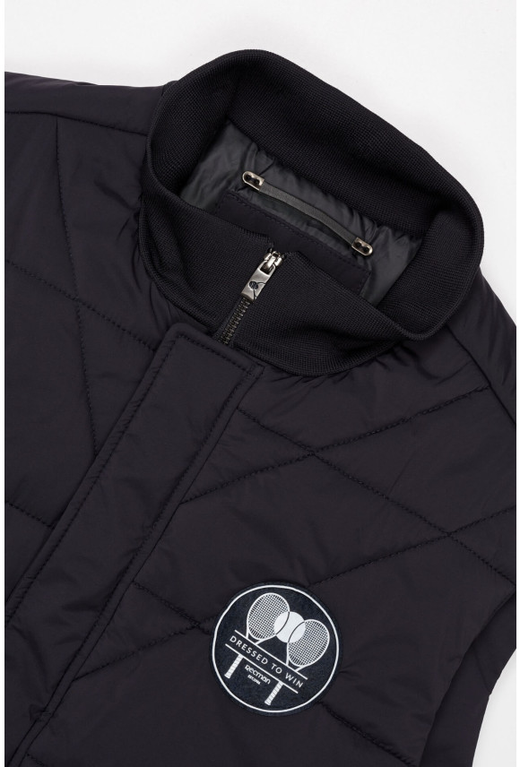 KAMIZELKA TENNIS CLUB 005 GRANATOWA SLIM FIT PUCHOWA