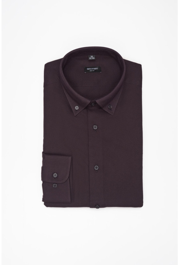 KOSZULA FORMENTO 3258D DŁUGI RĘKAW SLIM FIT FIOLETOWA Z WISKOZĄ