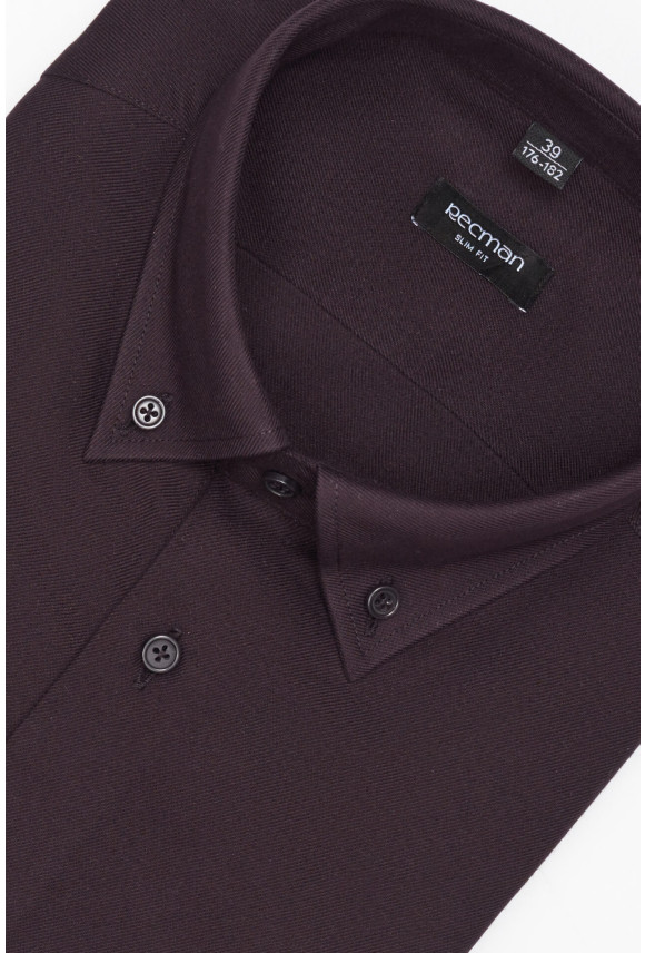 KOSZULA FORMENTO 3258D DŁUGI RĘKAW SLIM FIT FIOLETOWA Z WISKOZĄ