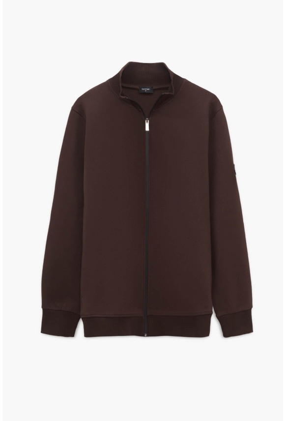 BLUZA DUATO ROZPINANY BRĄZOWA Z BAWEŁNY