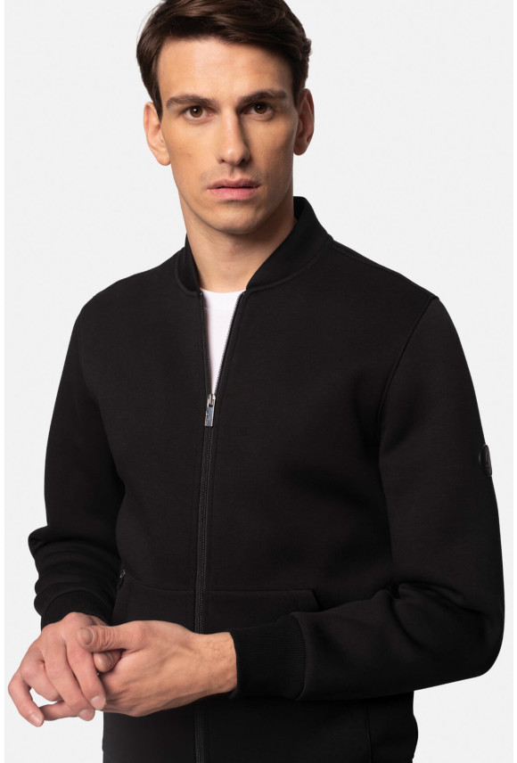 BLUZA DEVESA ROZPINANY CZARNA Z BAWEŁNĄ