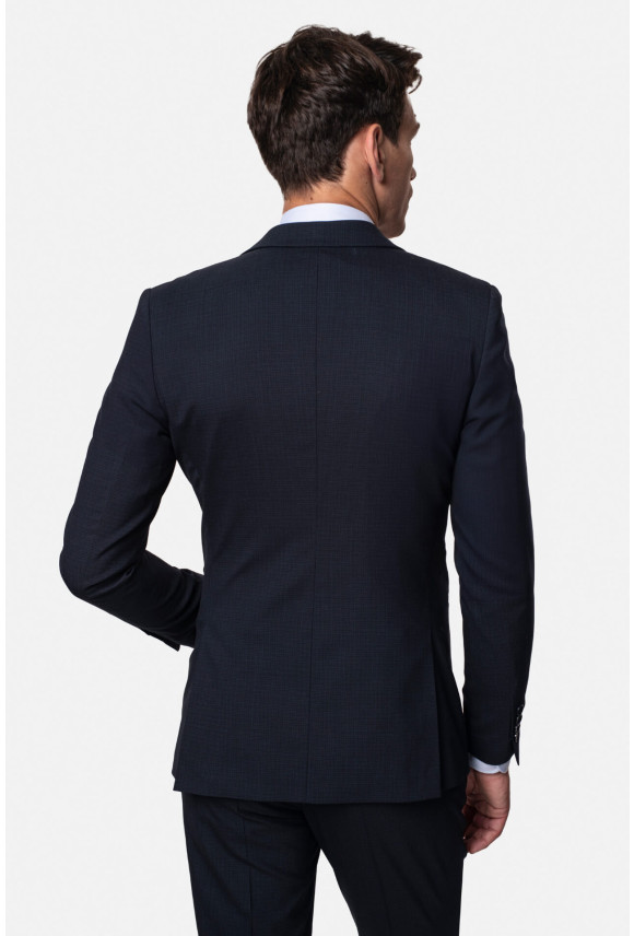 MARYNARKA WALD GRANATOWA SUPER SLIM FIT JEDNORZĘDOWA Z WEŁNĄ
