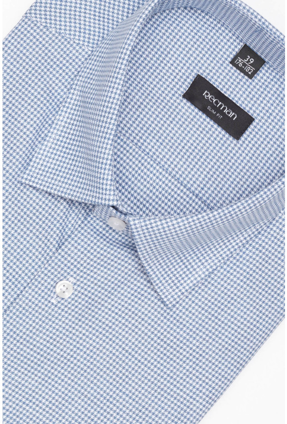 KOSZULA COVIVA 3265T DŁUGI RĘKAW SLIM FIT NIEBIESKA Z BAWEŁNY