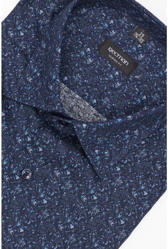 KOSZULA COLINE 3273E DŁUGI RĘKAW CUSTOM FIT GRANATOWA Z BAWEŁNY