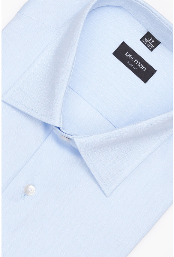 KOSZULA CORSINI 3275E DŁUGI RĘKAW SLIM FIT BŁĘKITNA Z BAWEŁNY
