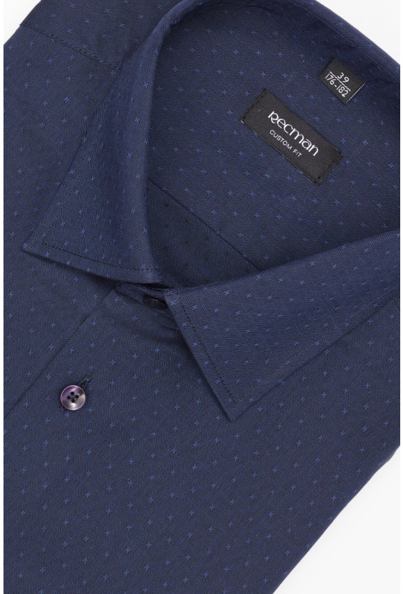 KOSZULA CORSINI 3276E DŁUGI RĘKAW CUSTOM FIT GRANATOWA Z BAWEŁNY