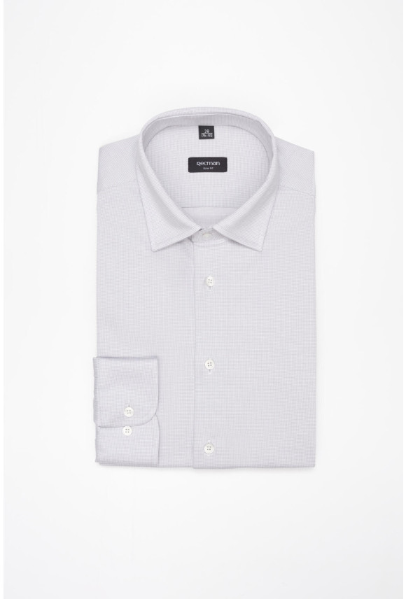 KOSZULA FORMENTO 3277 DŁUGI RĘKAW SLIM FIT SZARA Z BAWEŁNY