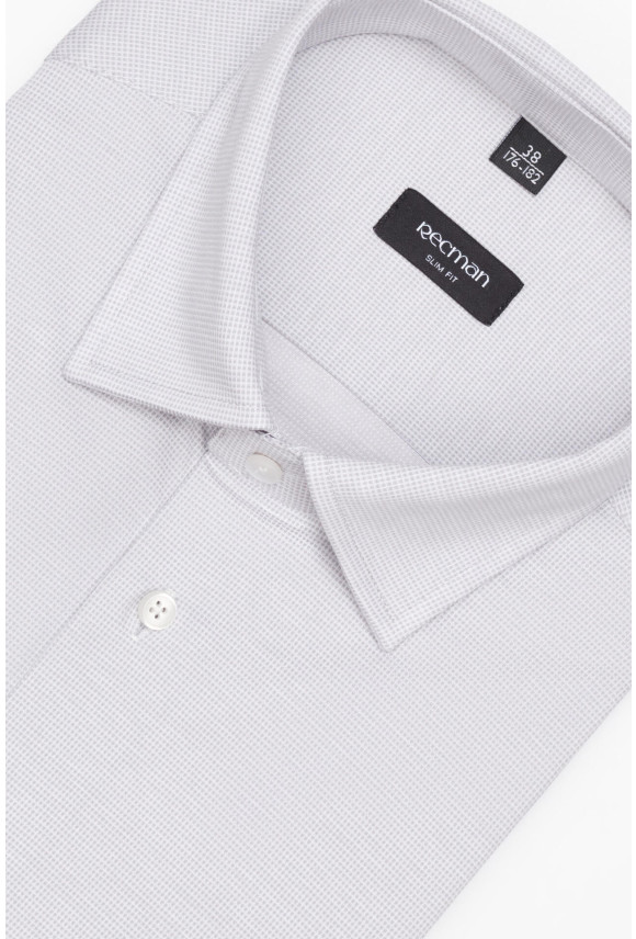 KOSZULA FORMENTO 3277 DŁUGI RĘKAW SLIM FIT SZARA Z BAWEŁNY