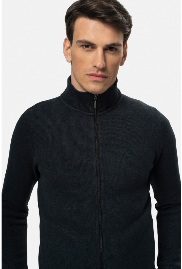 BLUZA LECERA ROZPINANY GRANATOWA Z BAWEŁNĄ