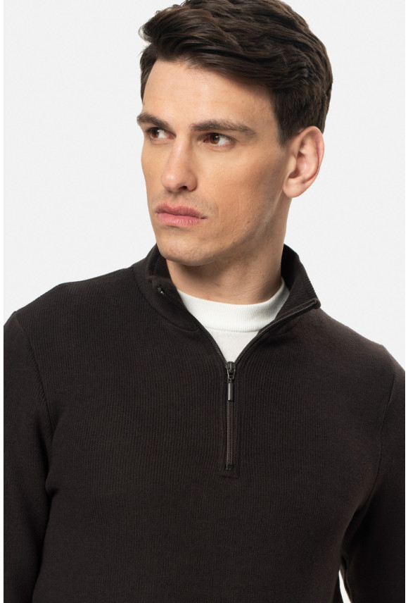 BLUZA LUDRES TROYER/TYPU TROYER BRĄZOWA Z WEŁNĄ