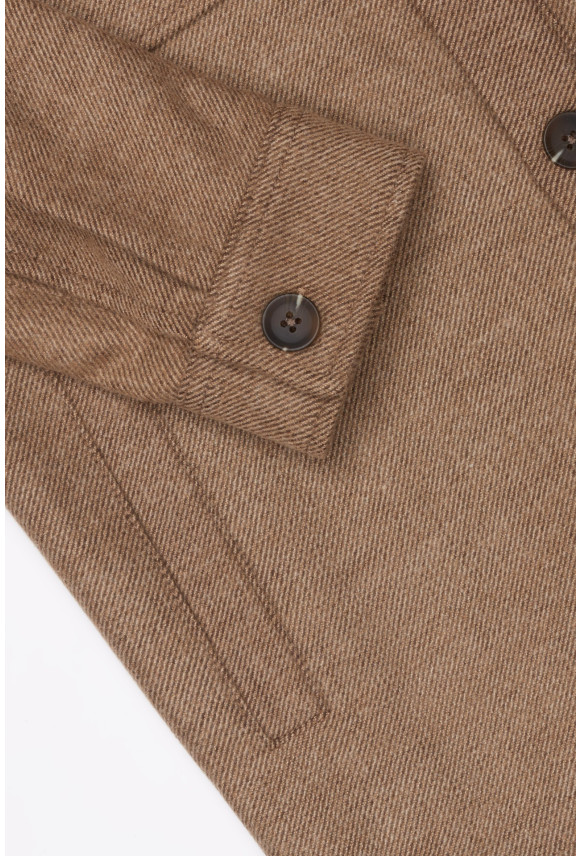 KOSZULA OVERSHIRT 3279 DŁUGI RĘKAW CUSTOM FIT BEŻOWA Z WISKOZĄ