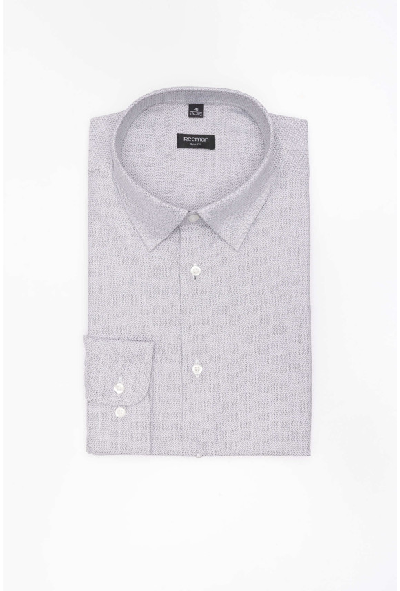 KOSZULA CORSINI 3284D DŁUGI RĘKAW SLIM FIT SZARA Z BAWEŁNY