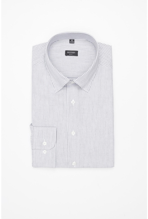 KOSZULA COFINO 3282D DŁUGI RĘKAW SLIM FIT SZARA Z BAWEŁNY KOSZULA COFINO 3282D DŁUGI RĘKAW SLIM FIT SZARA Z BAWEŁNY