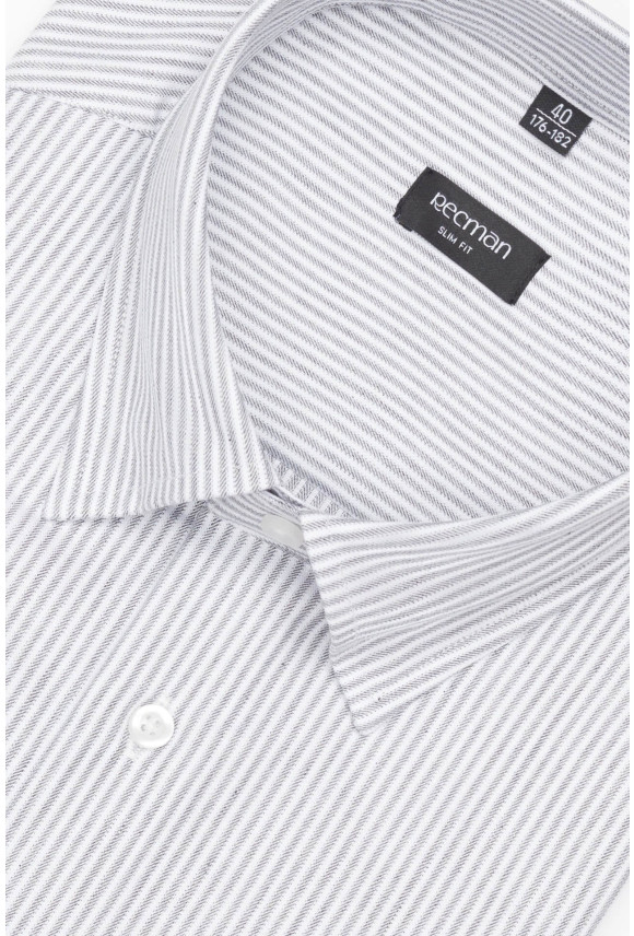 KOSZULA COFINO 3282D DŁUGI RĘKAW SLIM FIT SZARA Z BAWEŁNY KOSZULA COFINO 3282D DŁUGI RĘKAW SLIM FIT SZARA Z BAWEŁNY