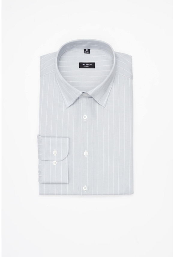 KOSZULA COFINO 3283D DŁUGI RĘKAW SLIM FIT ZIELONA Z WISKOZĄ