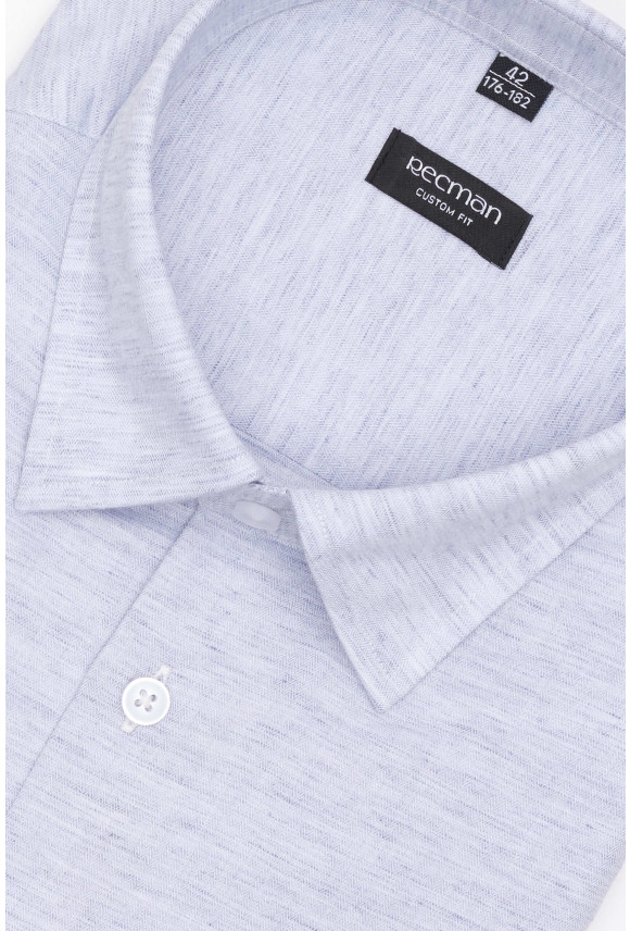 KOSZULA FORMENTO 3285D DŁUGI RĘKAW CUSTOM FIT BŁĘKITNA Z LNEM