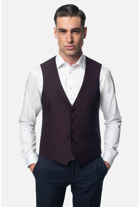 KAMIZELKA PERTOSAN SLIM FIT BORDOWA JEDNORZĘDOWA