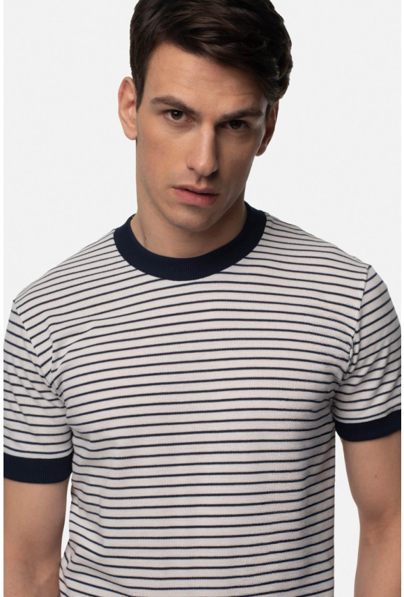 T SHIRT DEGLIN GRANATOWY Z BAWEŁNĄ