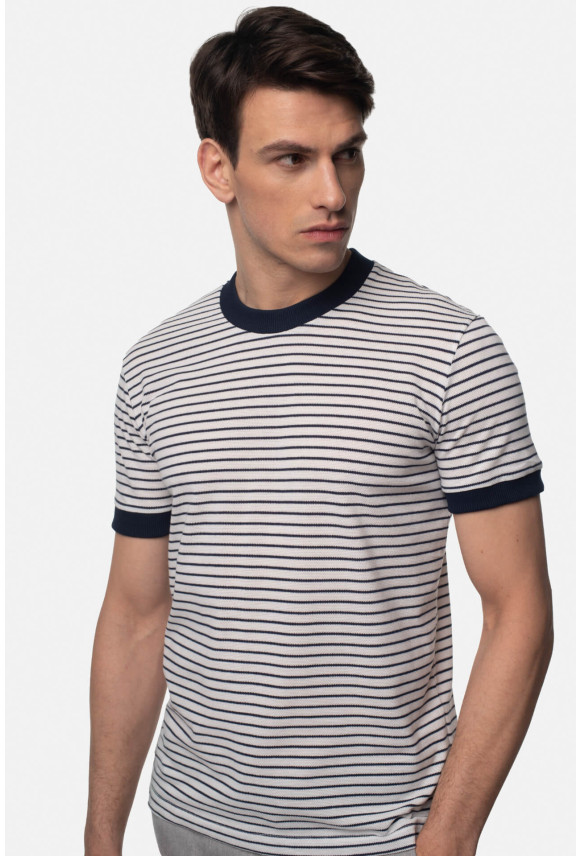 T SHIRT DEGLIN GRANATOWY Z BAWEŁNĄ