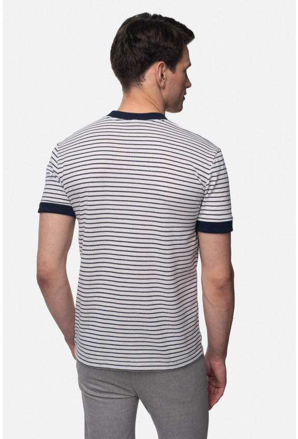 T SHIRT DEGLIN GRANATOWY Z BAWEŁNĄ