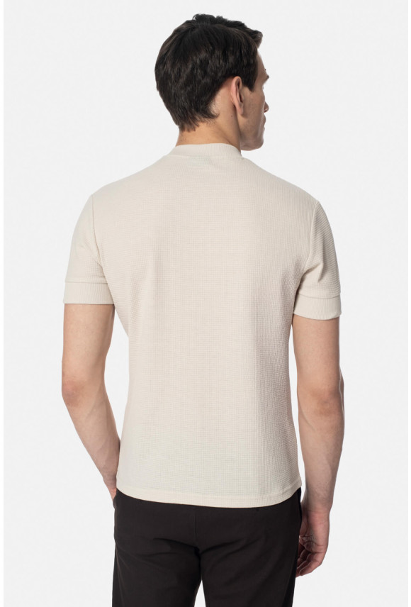 T SHIRT ZAUN BEŻOWY Z BAWEŁNĄ