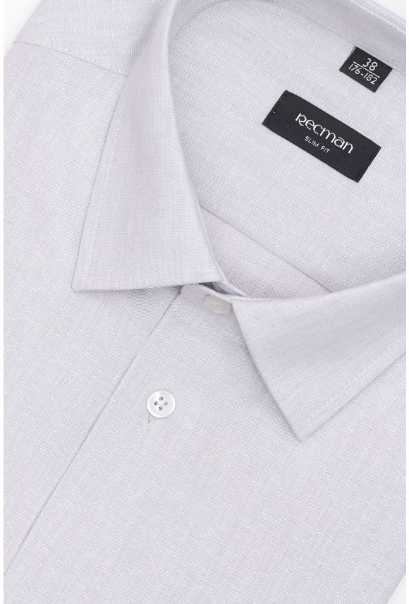 KOSZULA CORSINI 3290T DŁUGI RĘKAW SLIM FIT SZARA Z BAWEŁNĄ