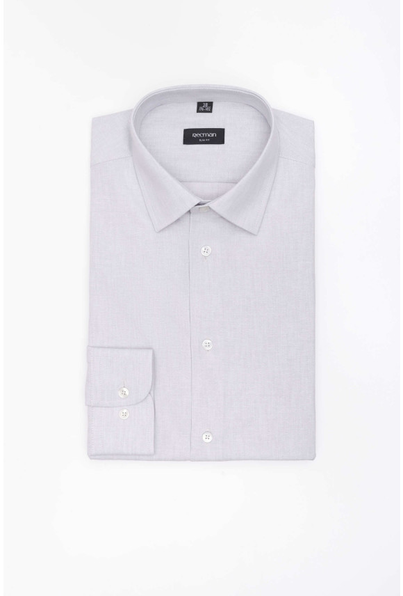 KOSZULA CORSINI 3290T DŁUGI RĘKAW SLIM FIT SZARA Z BAWEŁNĄ