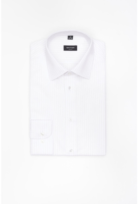 KOSZULA COFINO 3294T DŁUGI RĘKAW SLIM FIT BIAŁA Z BAWEŁNĄ