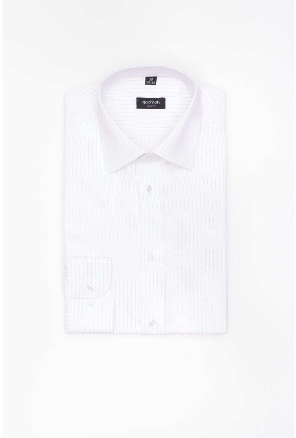 KOSZULA COFINO 3294T DŁUGI RĘKAW SLIM FIT BIAŁA Z BAWEŁNĄ