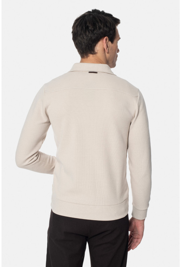 BLUZA CORUNA ROZPINANY BEŻOWA Z BAWEŁNĄ