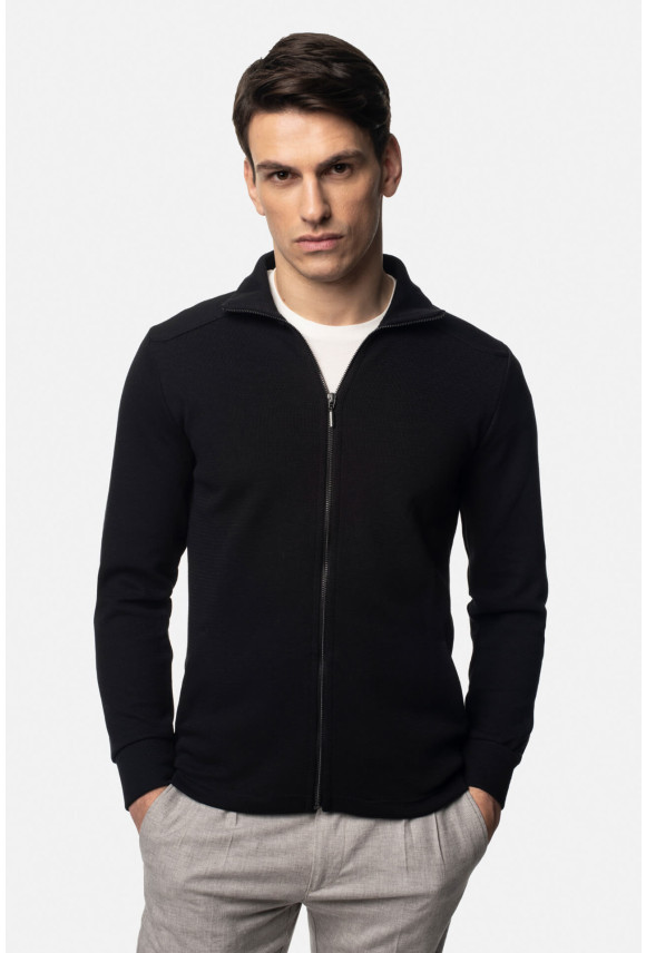 BLUZA CORUNA ROZPINANY CZARNA Z BAWEŁNĄ