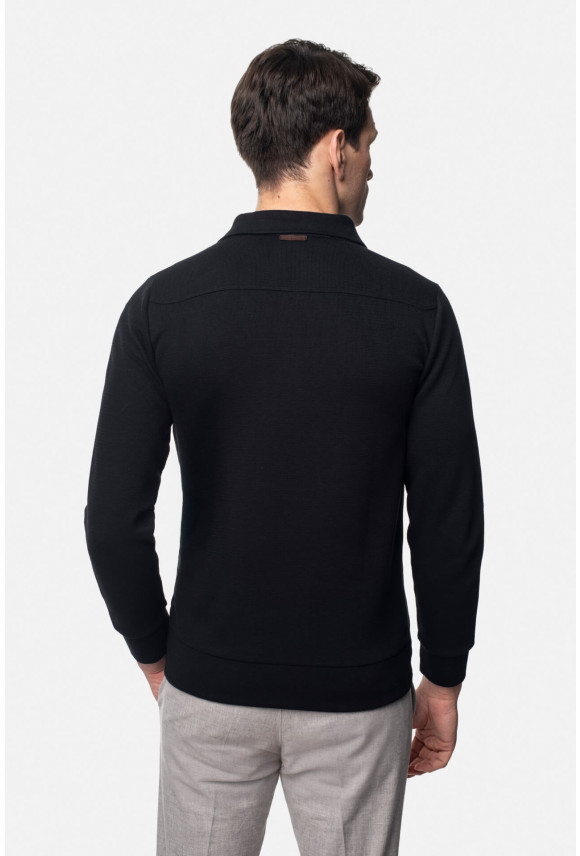 BLUZA CORUNA ROZPINANY CZARNA Z BAWEŁNĄ