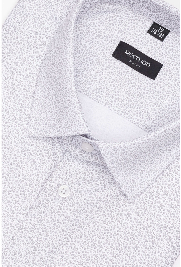 KOSZULA CORSINI 3297T DŁUGI RĘKAW SLIM FIT SZARA Z BAWEŁNĄ